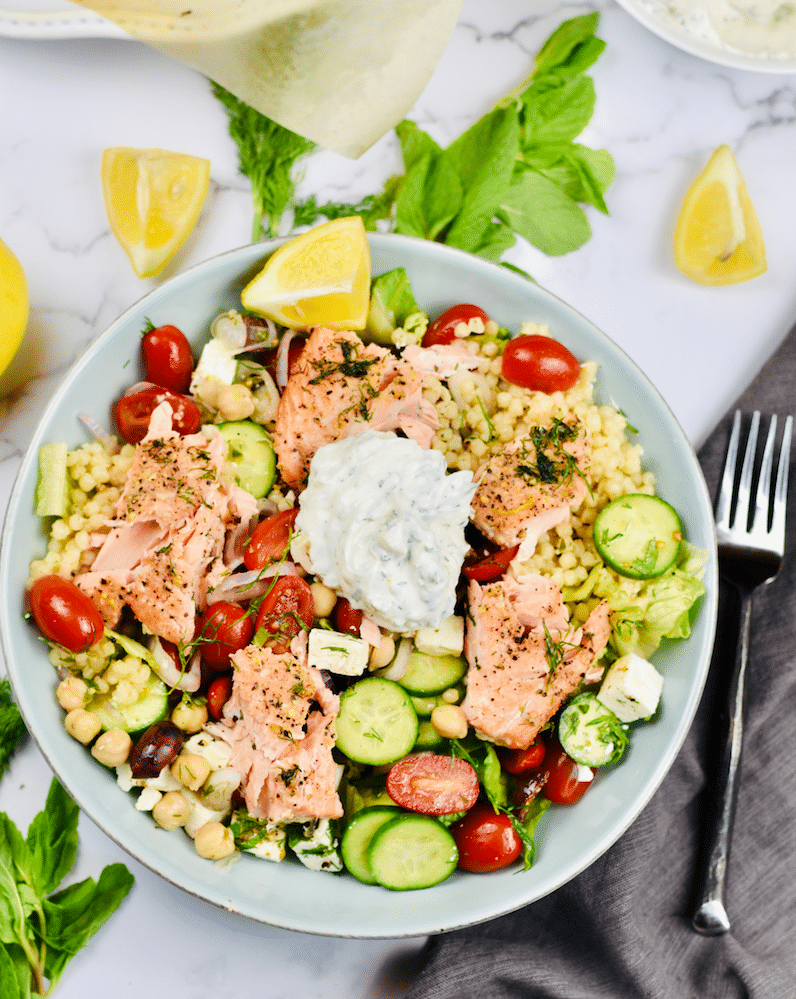 Mediterranean Salmon Bowl Mediterranean Savor