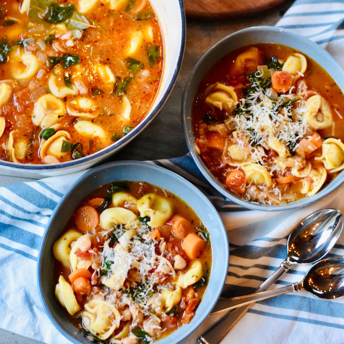 Rustic Italian Tortellini Soup - Mediterranean Savor